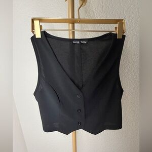 SHEIN Black Buttoned Blouse